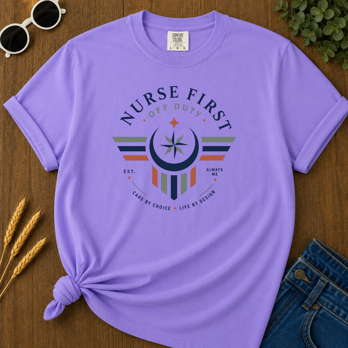 Nurse First 228 T-Shirt - Violet Mockup