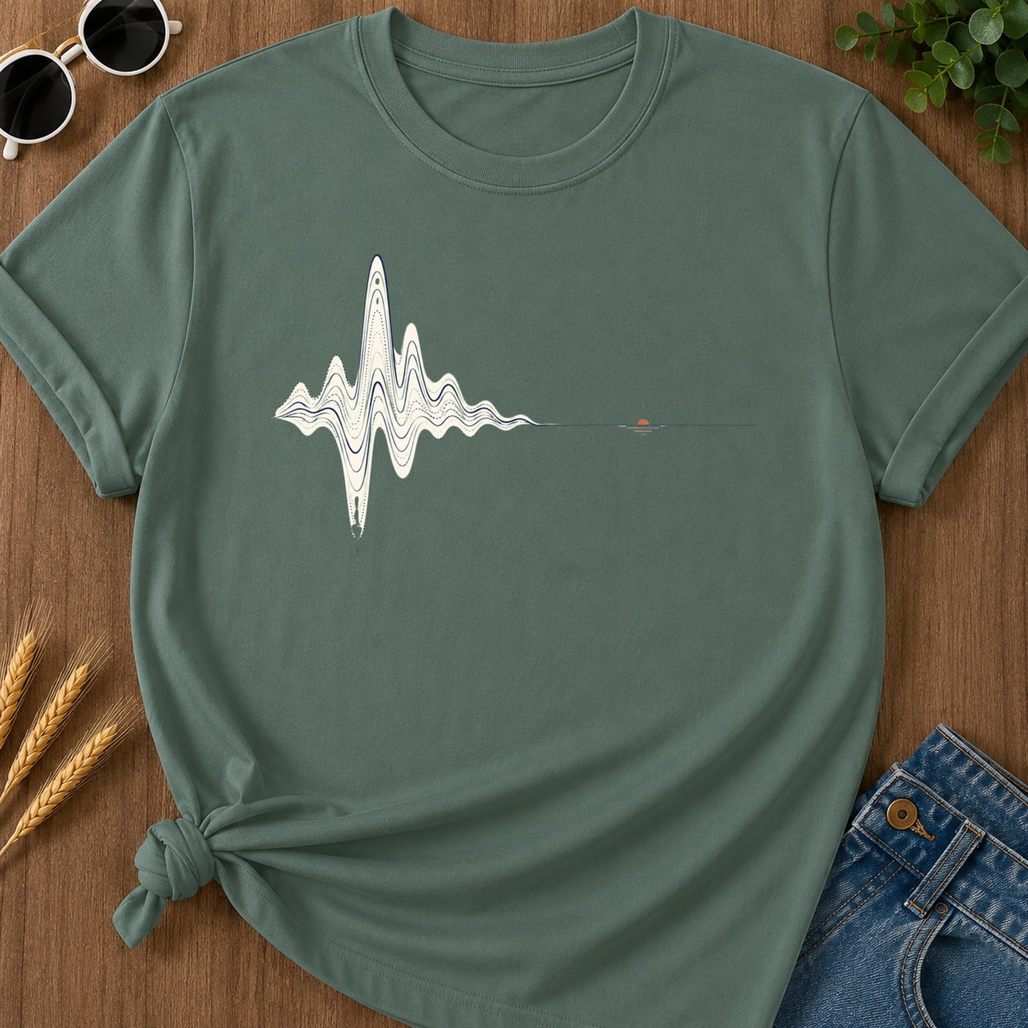 Bad Timing T-Shirt - Blue Spruce Mockup