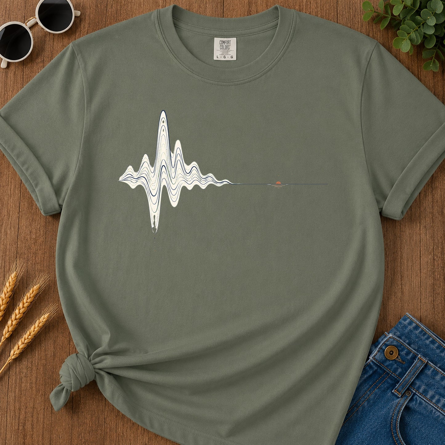 Bad Timing T-Shirt - Moss Mockup
