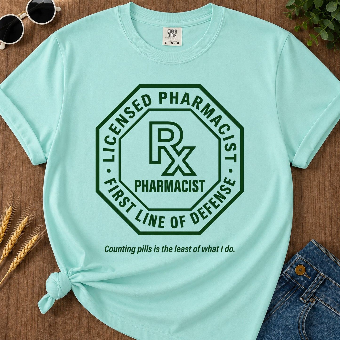 Licensed Pharmacist T-Shirt - Chalky Mint Mockup