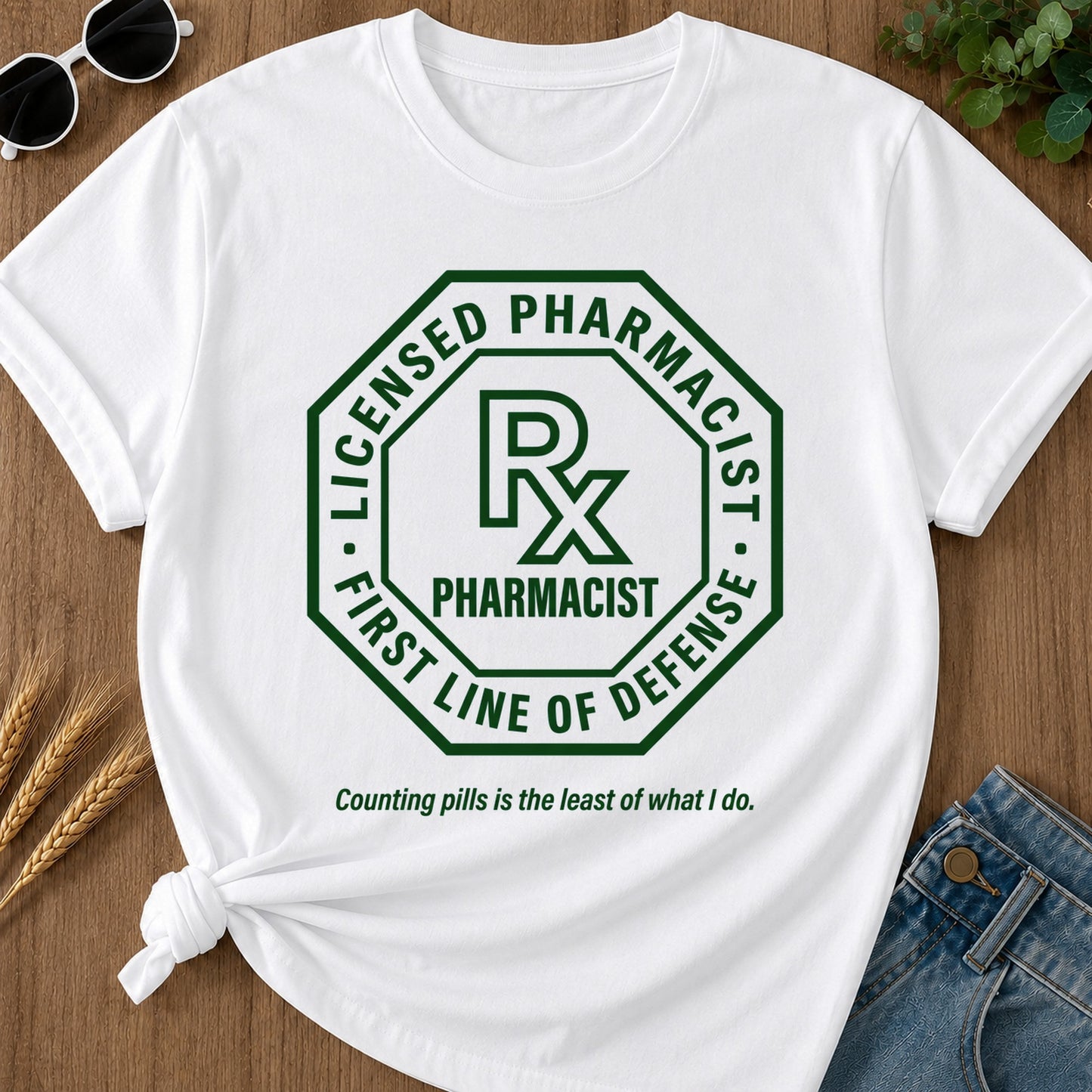 Licensed Pharmacist T-Shirt - White Mockup
