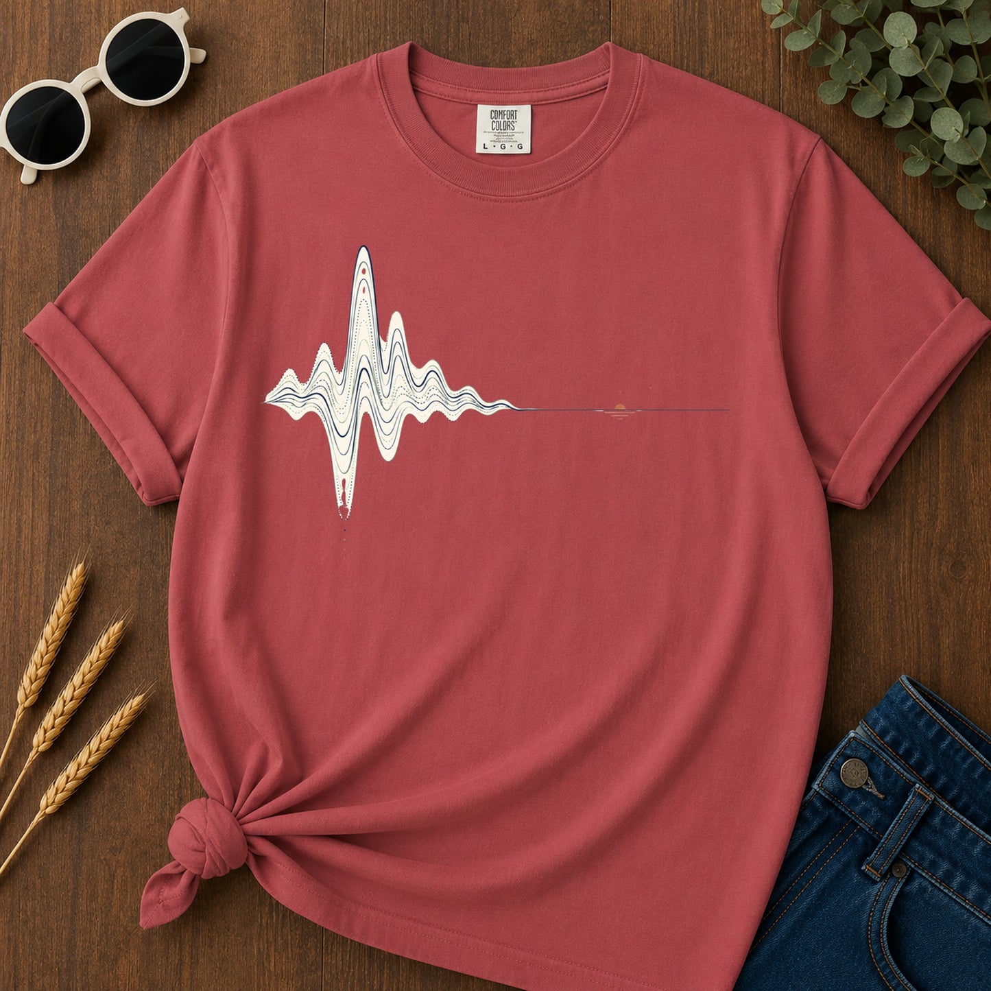 Bad Timing 230 T-Shirt - Crimson Mockup