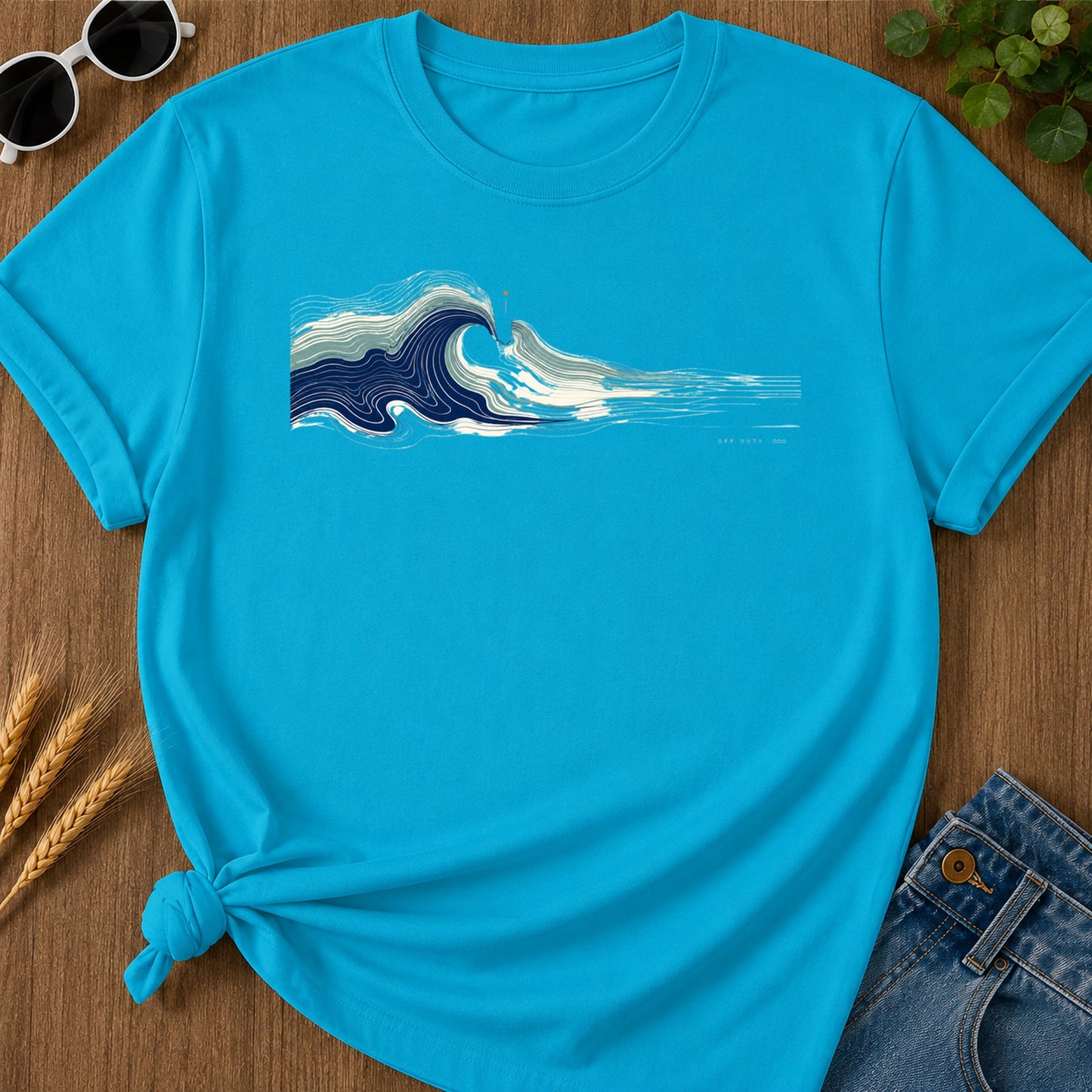 Waves Breaking T-Shirt - Sapphire Mockup