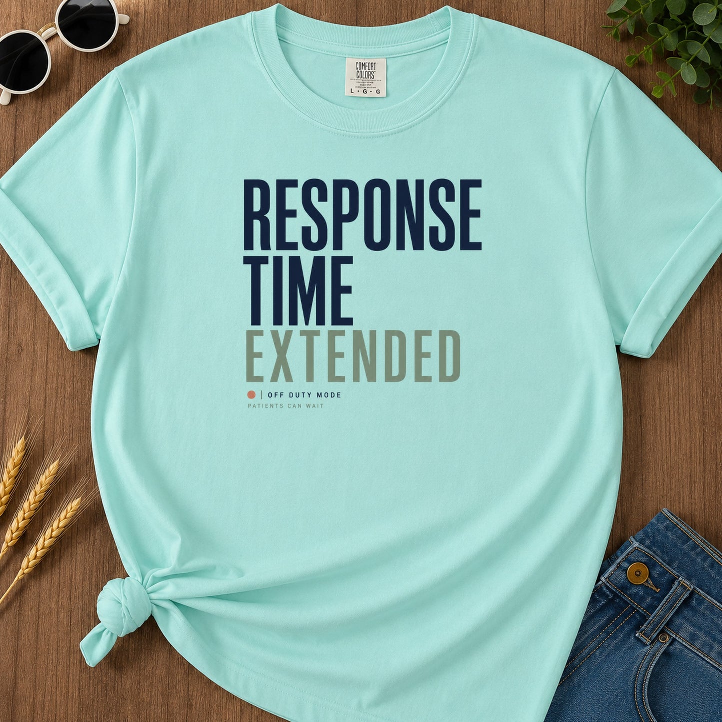 Response Time Extended T-Shirt - Chalky Mint Mockup