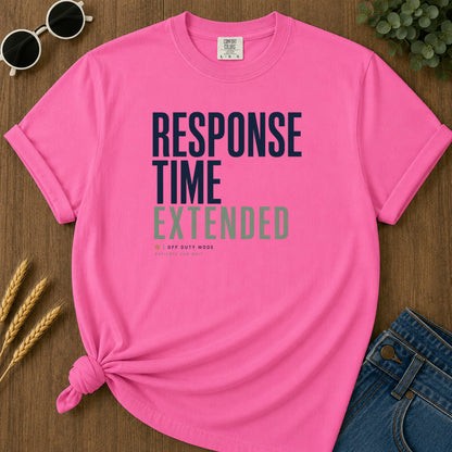 Response Time Extended T-Shirt - Neon Pink Mockup