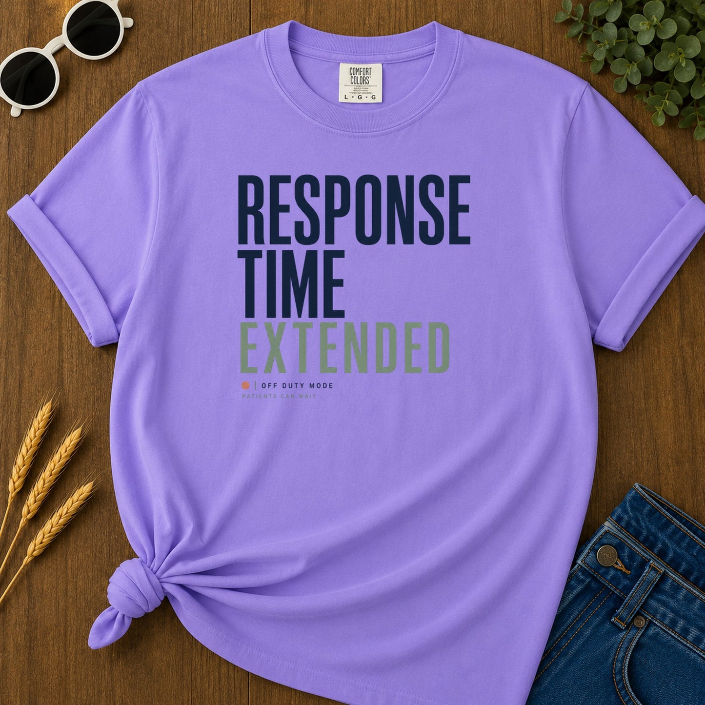 Response Time Extended T-Shirt - Violet Mockup