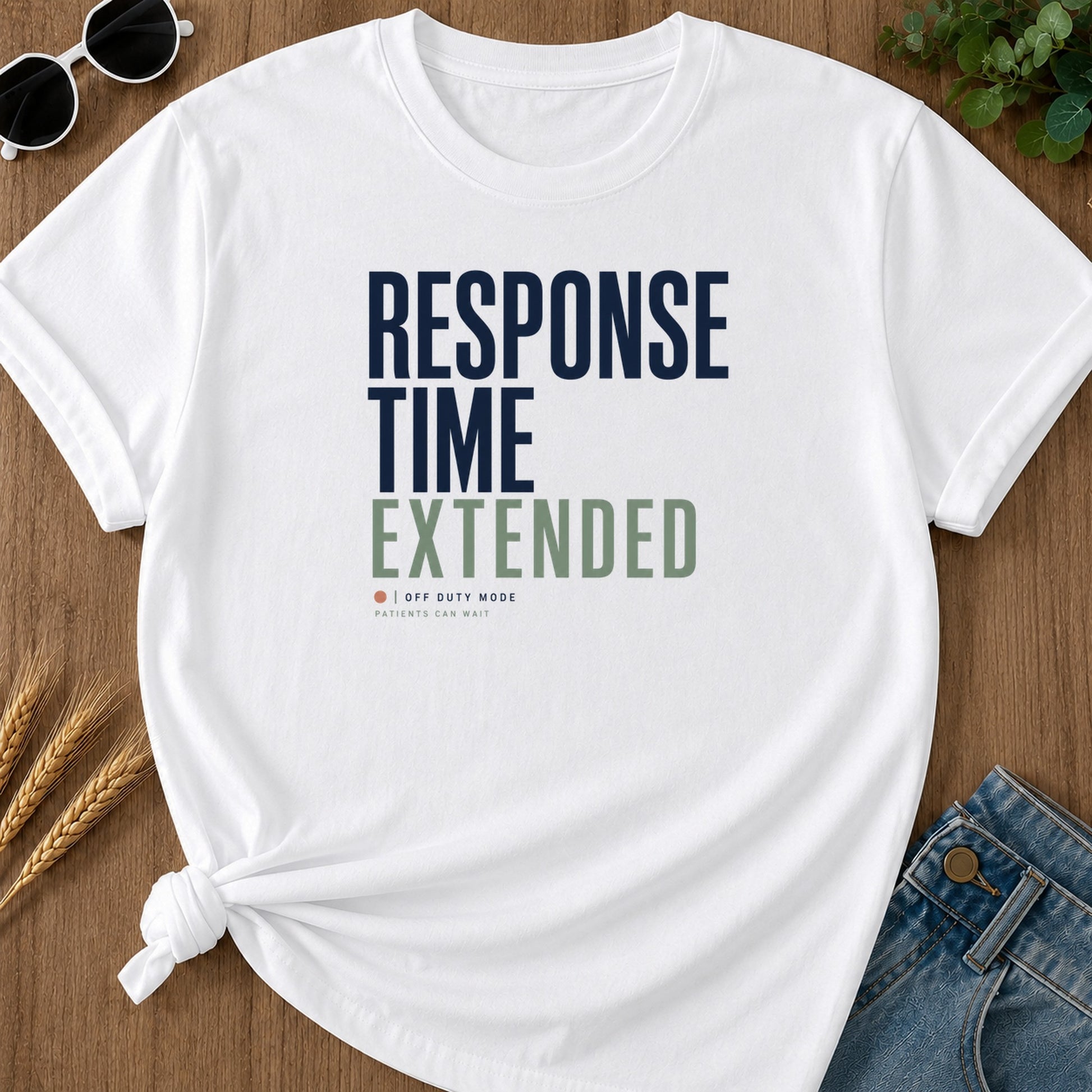 Response Time Extended T-Shirt - White Mockup