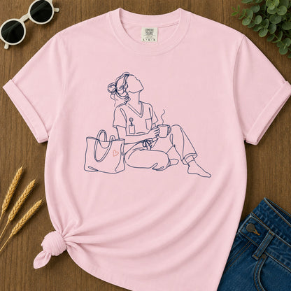 Survived Another Shift T-Shirt - Blossom Mockup