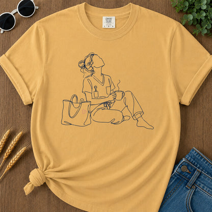 Survived Another Shift T-Shirt - Mustard Mockup