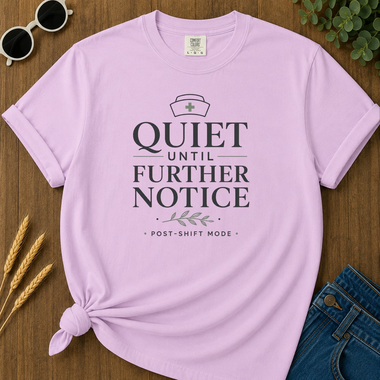 Quiet Further Notice Post Shift T-Shirt - Orchid Mockup