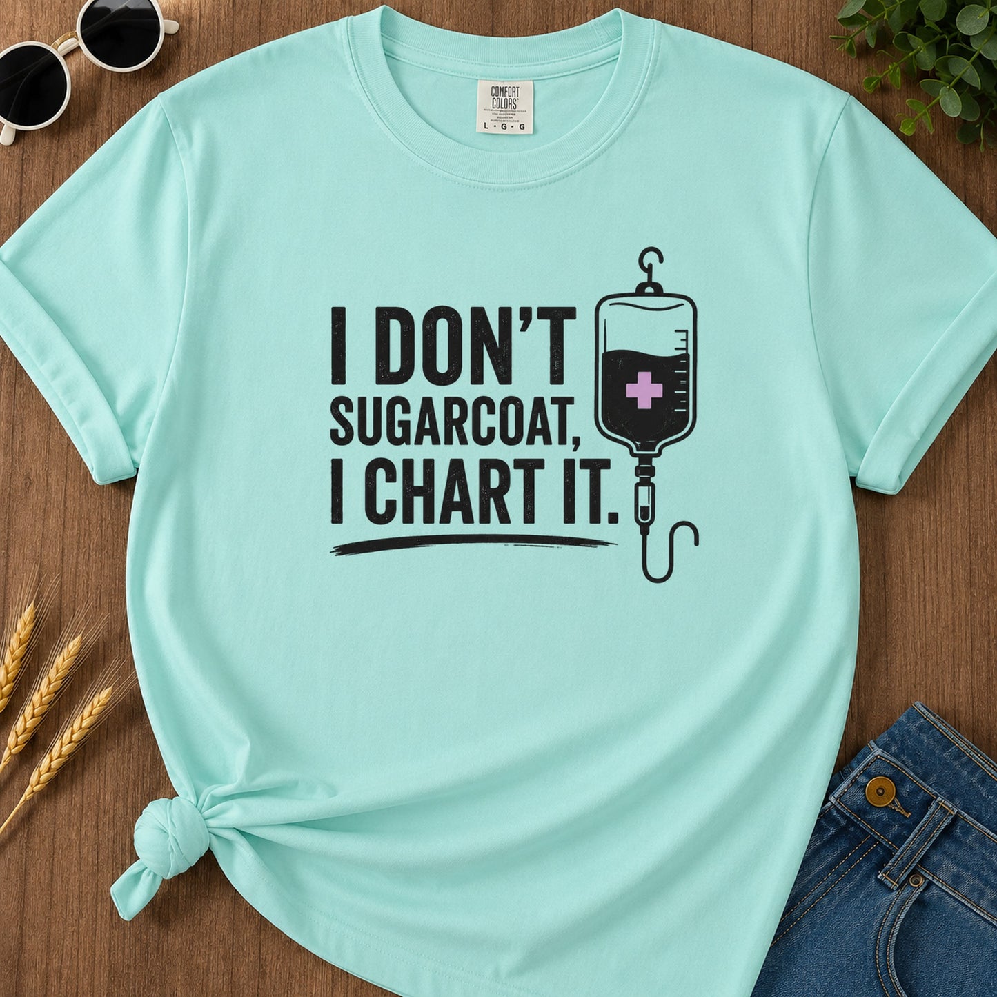 Sugarcoat I Chart It T-Shirt - Chalky Mint Mockup