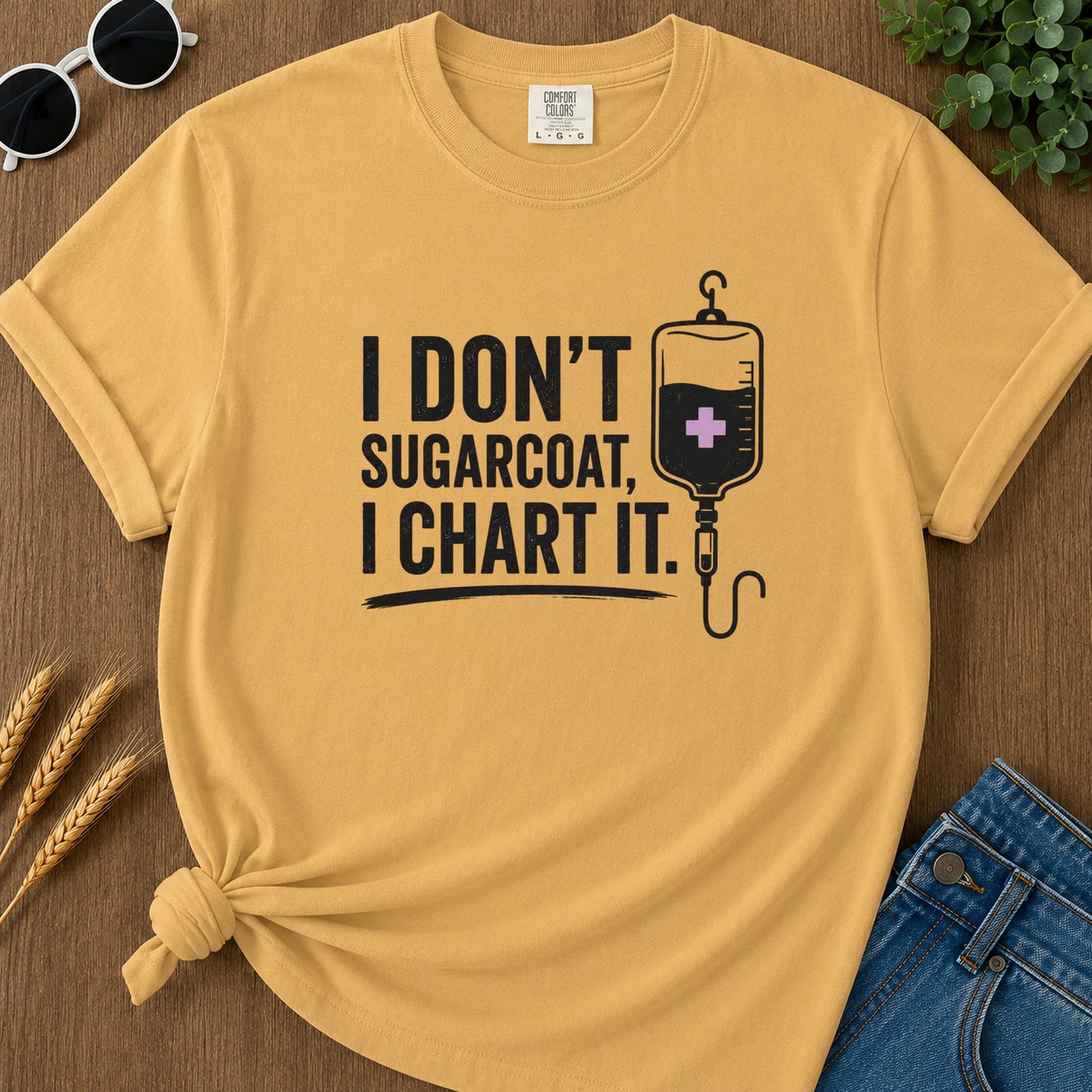 Sugarcoat I Chart It T-Shirt - Mustard Mockup