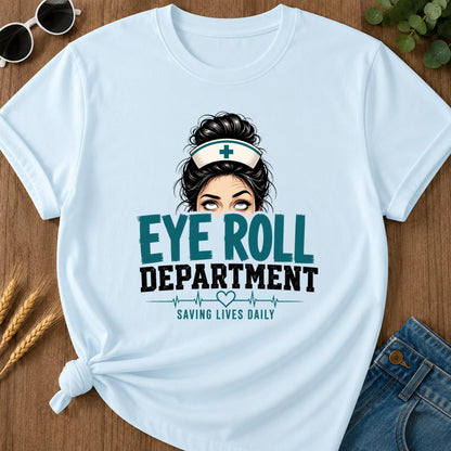 Eye Roll Uniform T-Shirt - Chambray Mockup