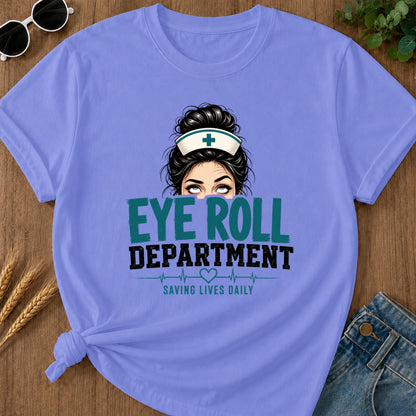 Eye Roll Uniform T-Shirt - Flo Blue Mockup