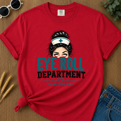 Eye Roll Uniform T-Shirt - Red Mockup