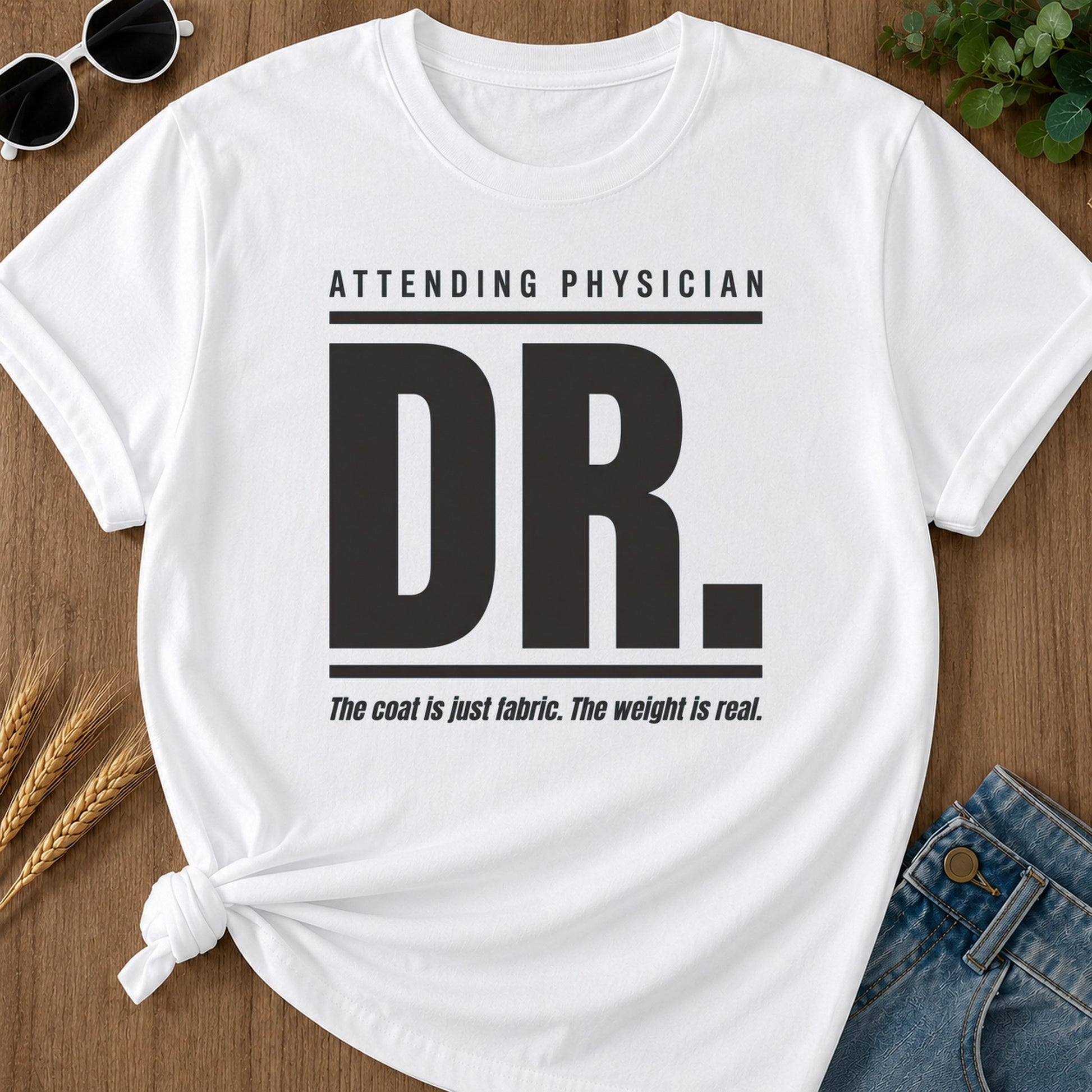 Attending Physician T-Shirt - White Mockup
