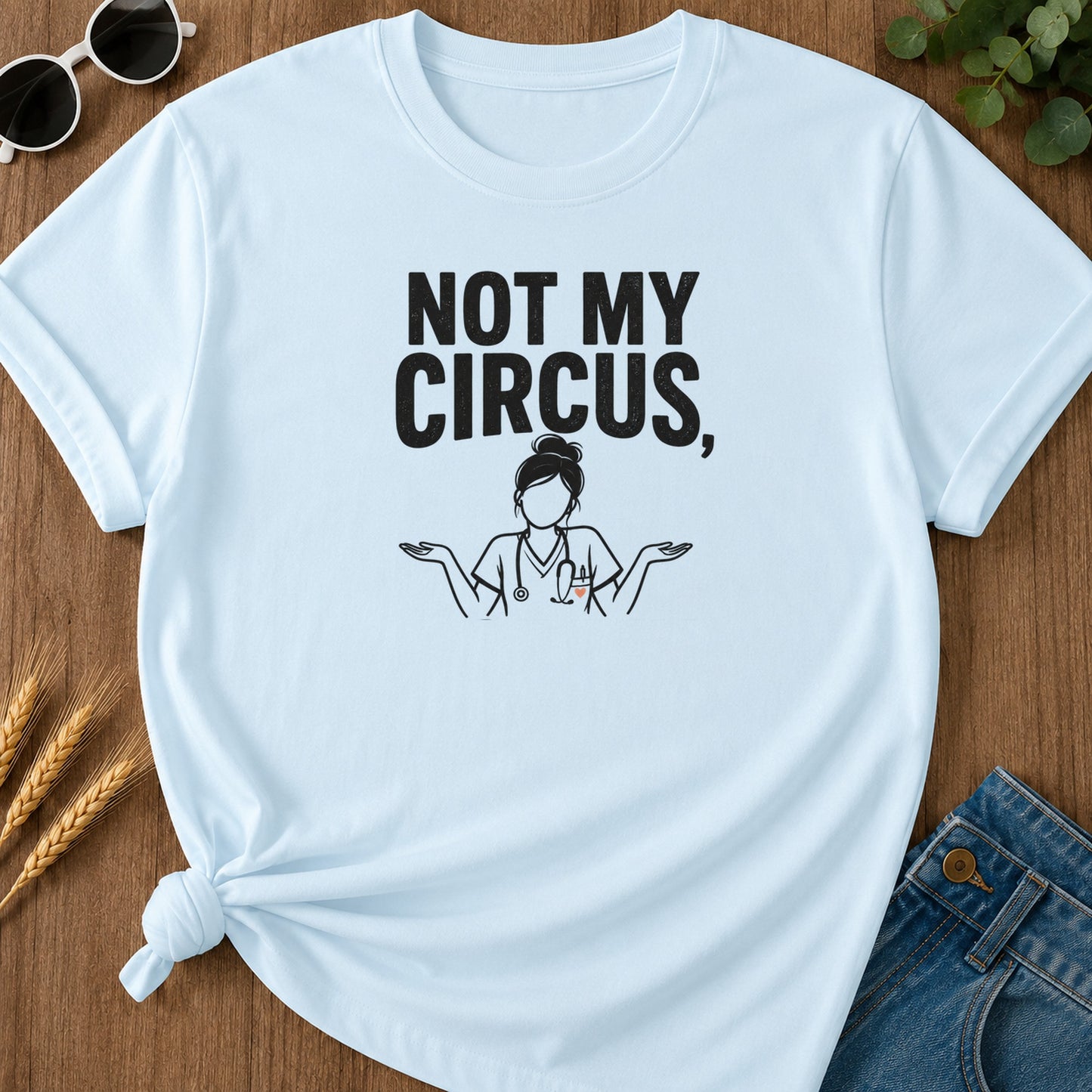 Dumb People Questions T-Shirt - Chambray Mockup