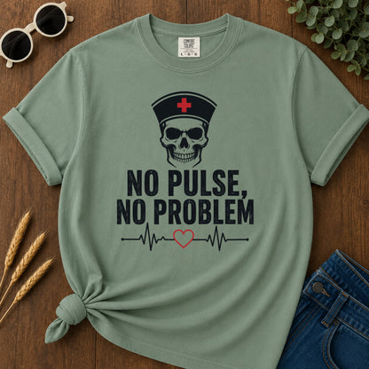 No Pulse No Problem T-Shirt - Light Green Mockup