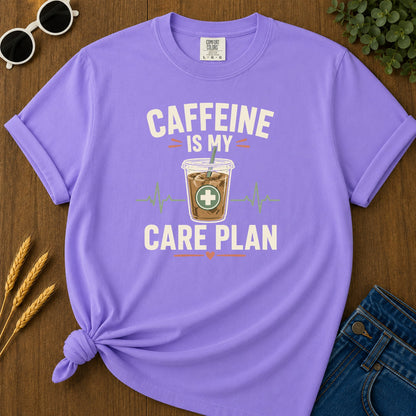 Caffeine Care Plan T-Shirt - Violet Mockup