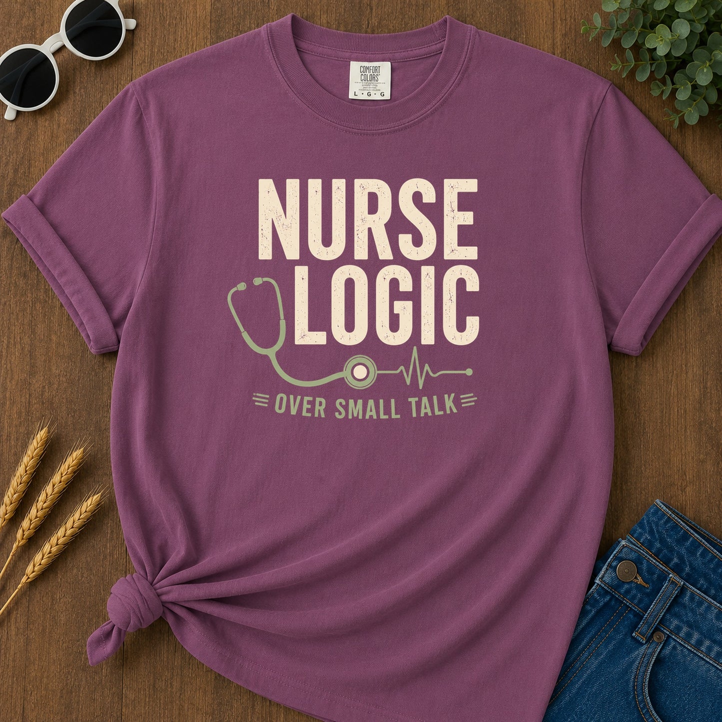 Nurse Logic T-Shirt - Berry Mockup