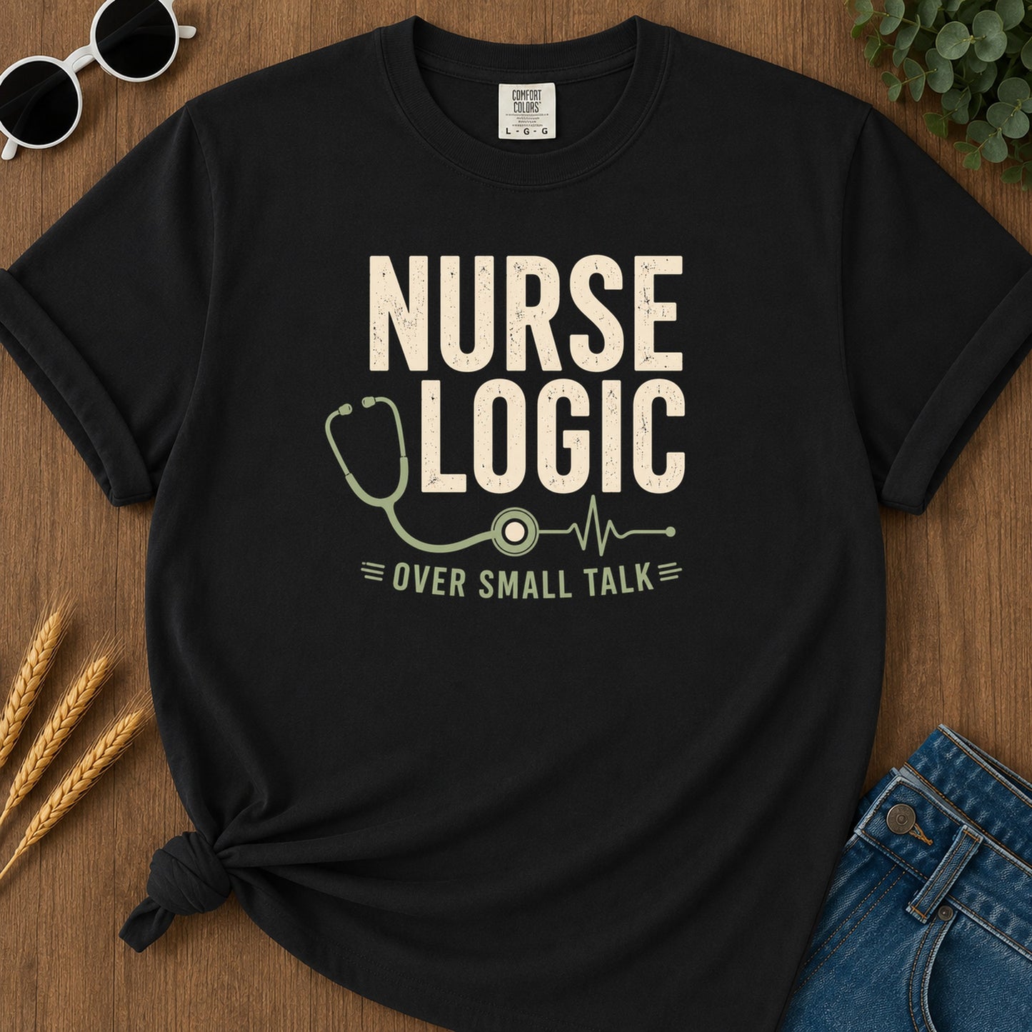 Nurse Logic T-Shirt - Black Mockup