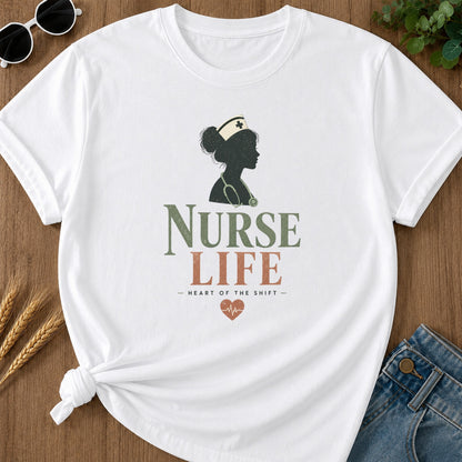 Nurse Life T-Shirt - White Mockup