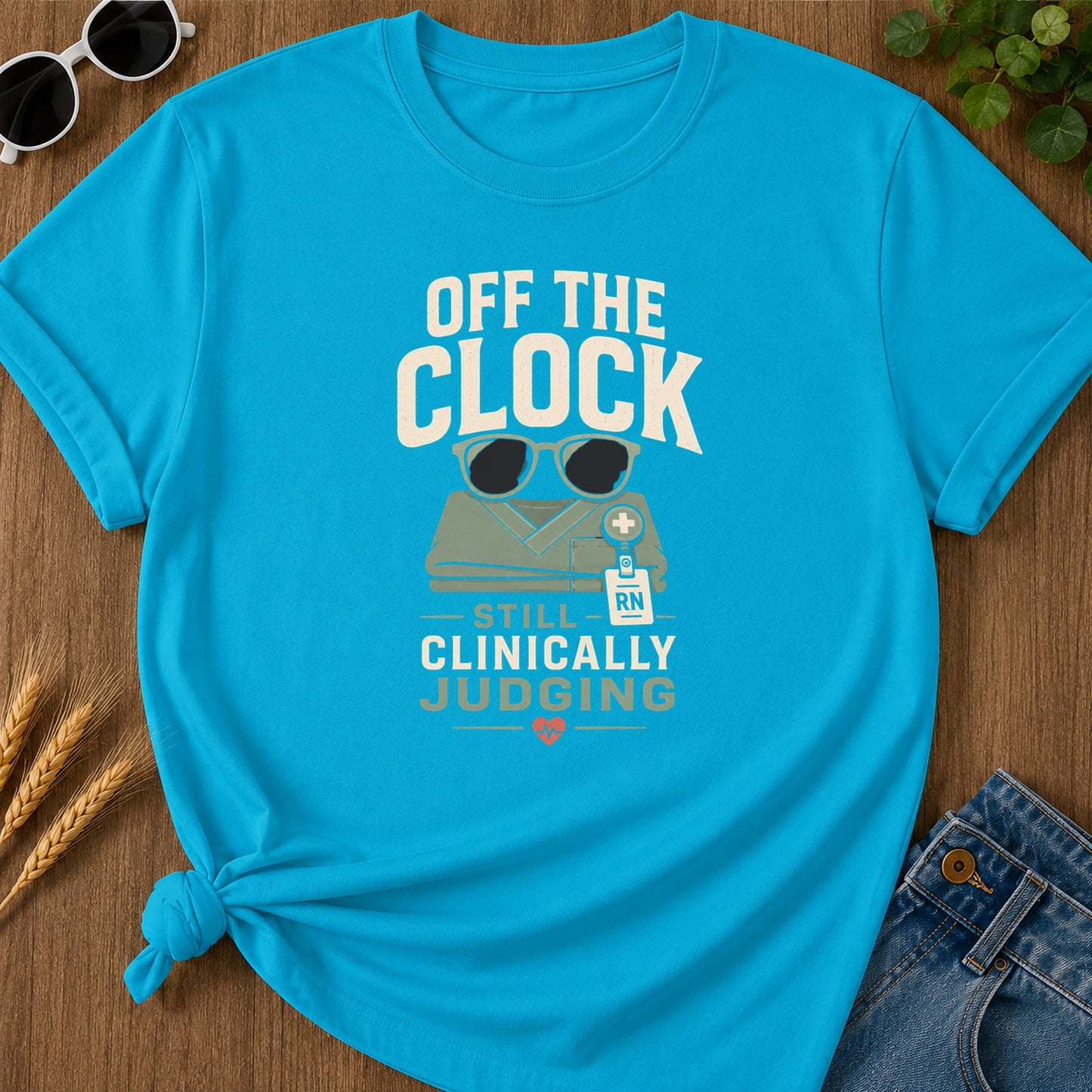 Off Clock Judging T-Shirt - Sapphire Mockup