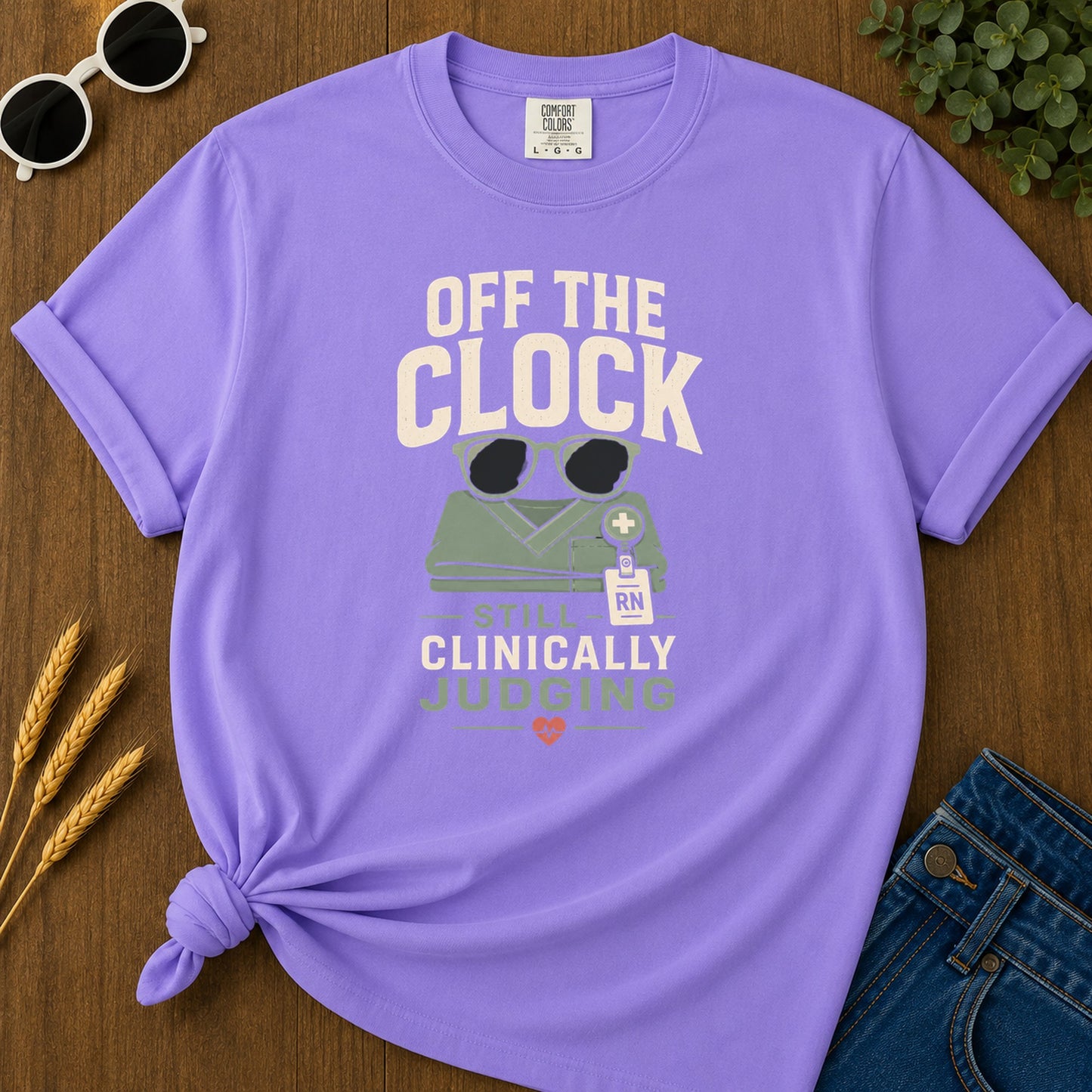 Off Clock Judging T-Shirt - Violet Mockup