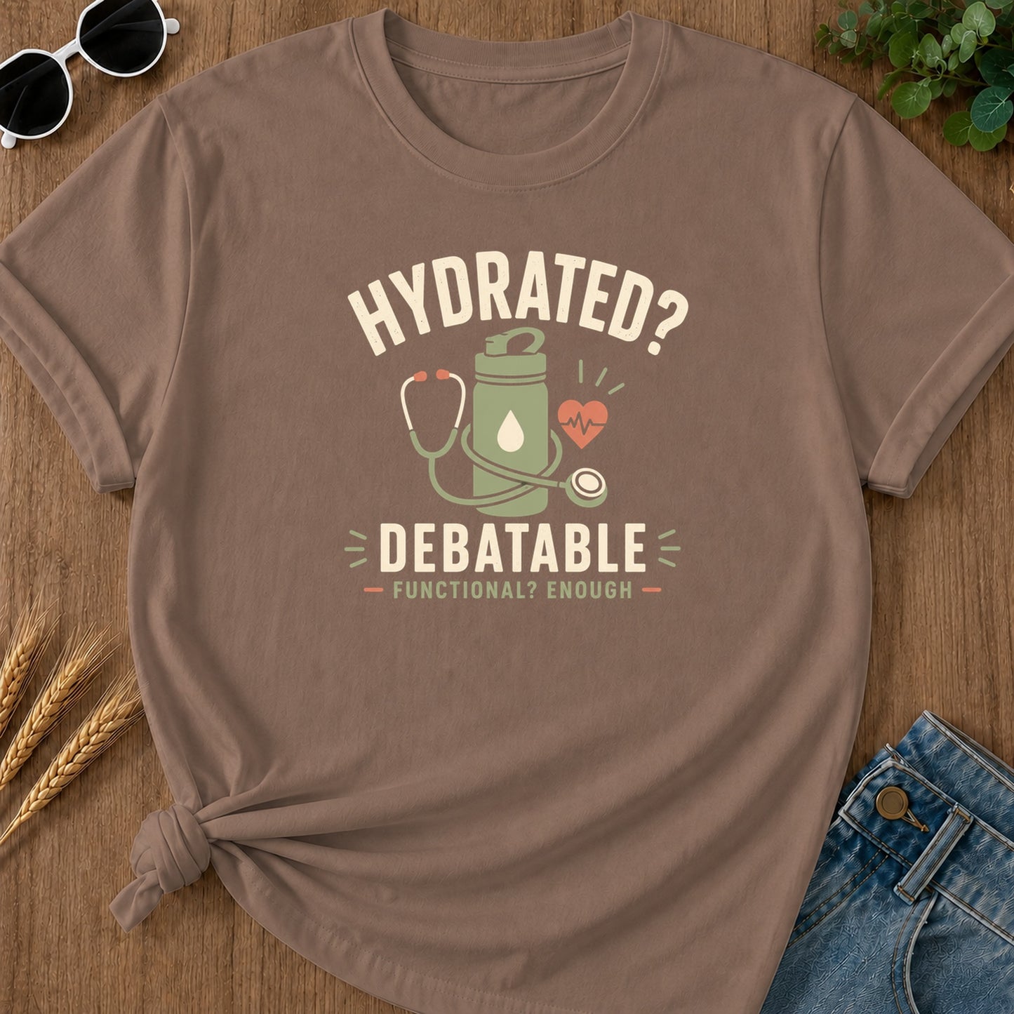 Hydrated Debatable T-Shirt - Espresso Mockup