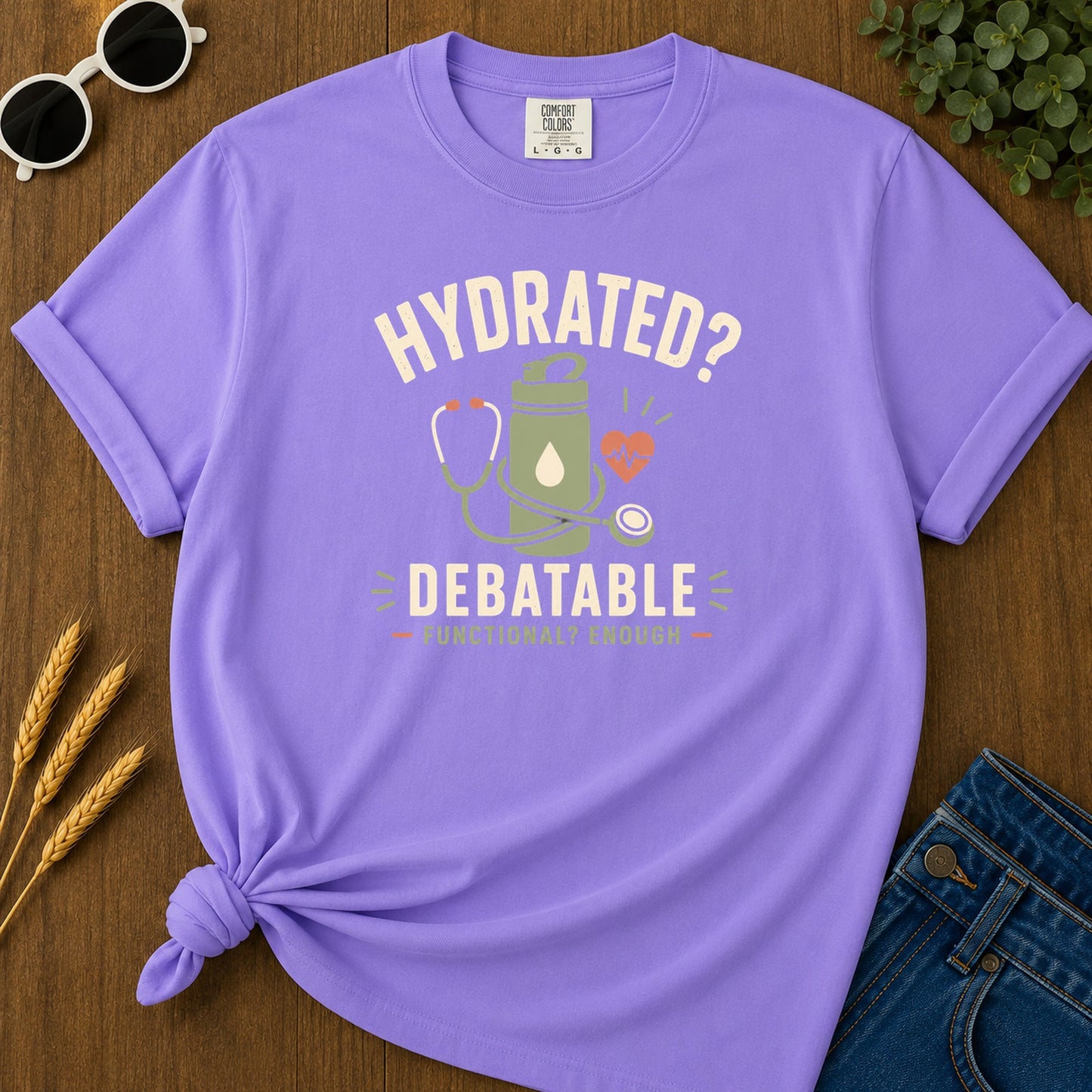 Hydrated Debatable T-Shirt - Violet Mockup