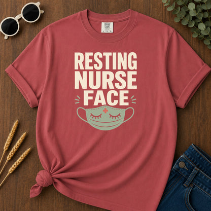 Resting Nurse Face T-Shirt - Crimson Mockup