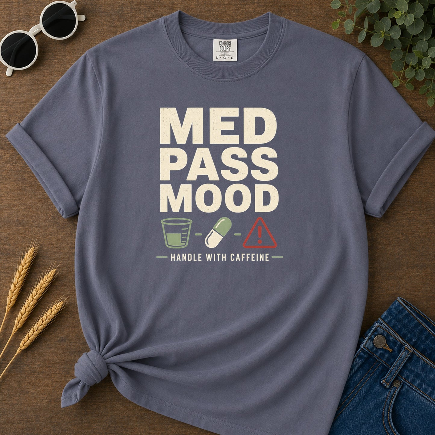 Med Pass Mood T-Shirt - Navy Mockup