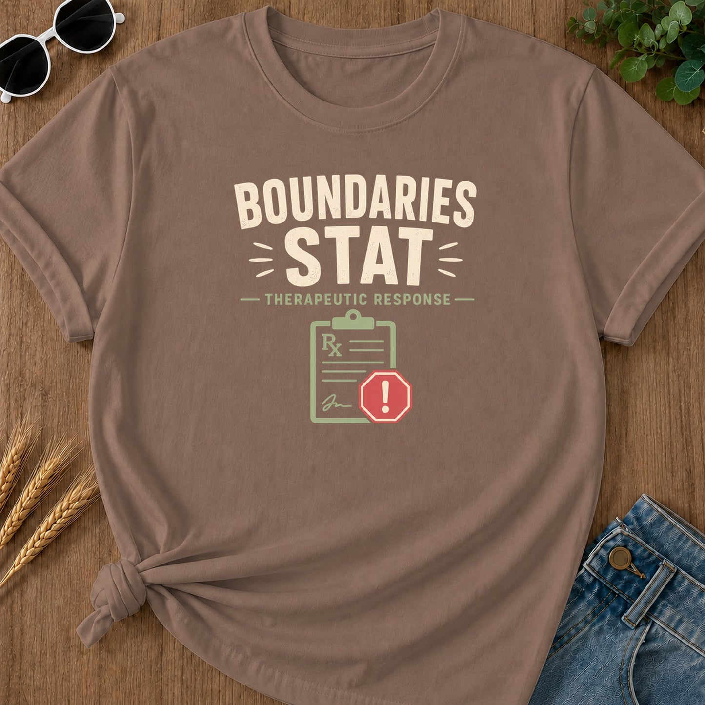 Boundaries Stat T-Shirt - Espresso Mockup