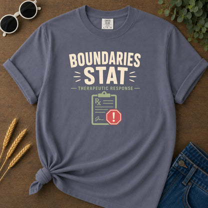Boundaries Stat T-Shirt - Navy Mockup