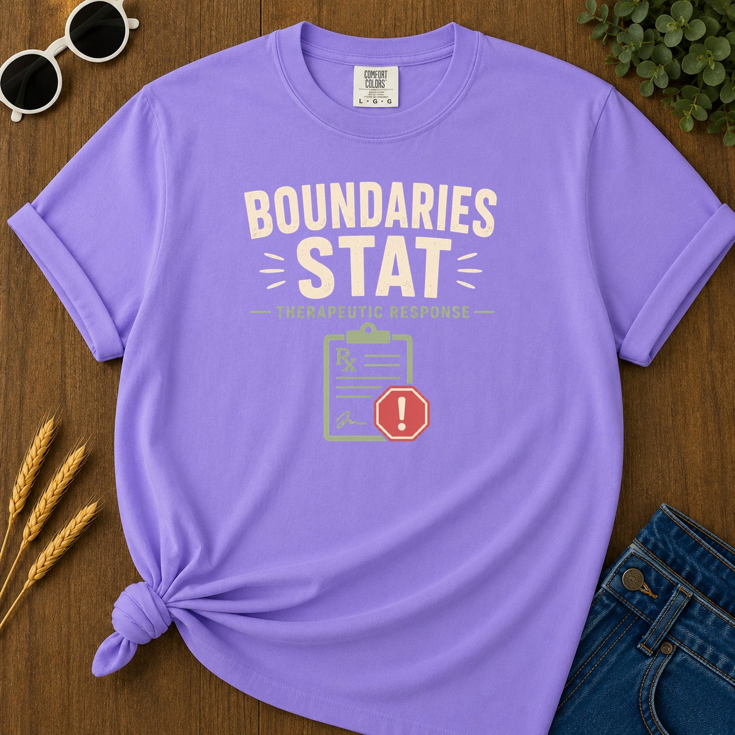 Boundaries Stat T-Shirt - Violet Mockup