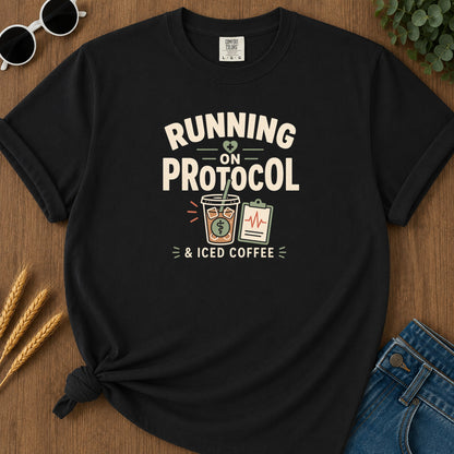 Running Protocol T-Shirt - Black Mockup