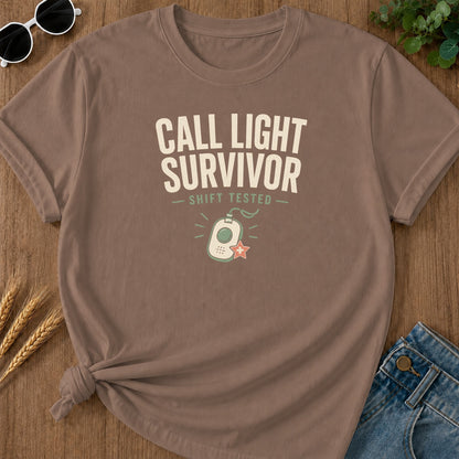 Call Light Survivor T-Shirt - Espresso Mockup