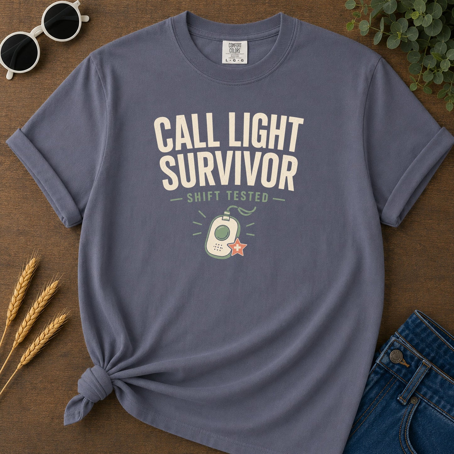 Call Light Survivor T-Shirt - Navy Mockup