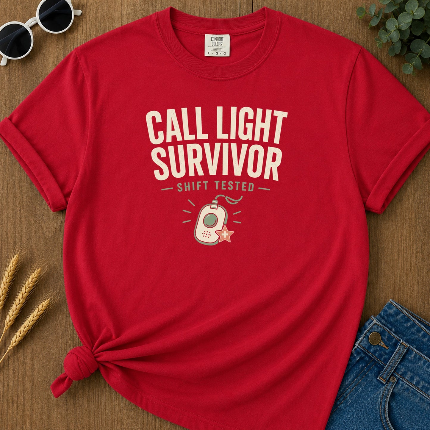 Call Light Survivor T-Shirt - Red Mockup