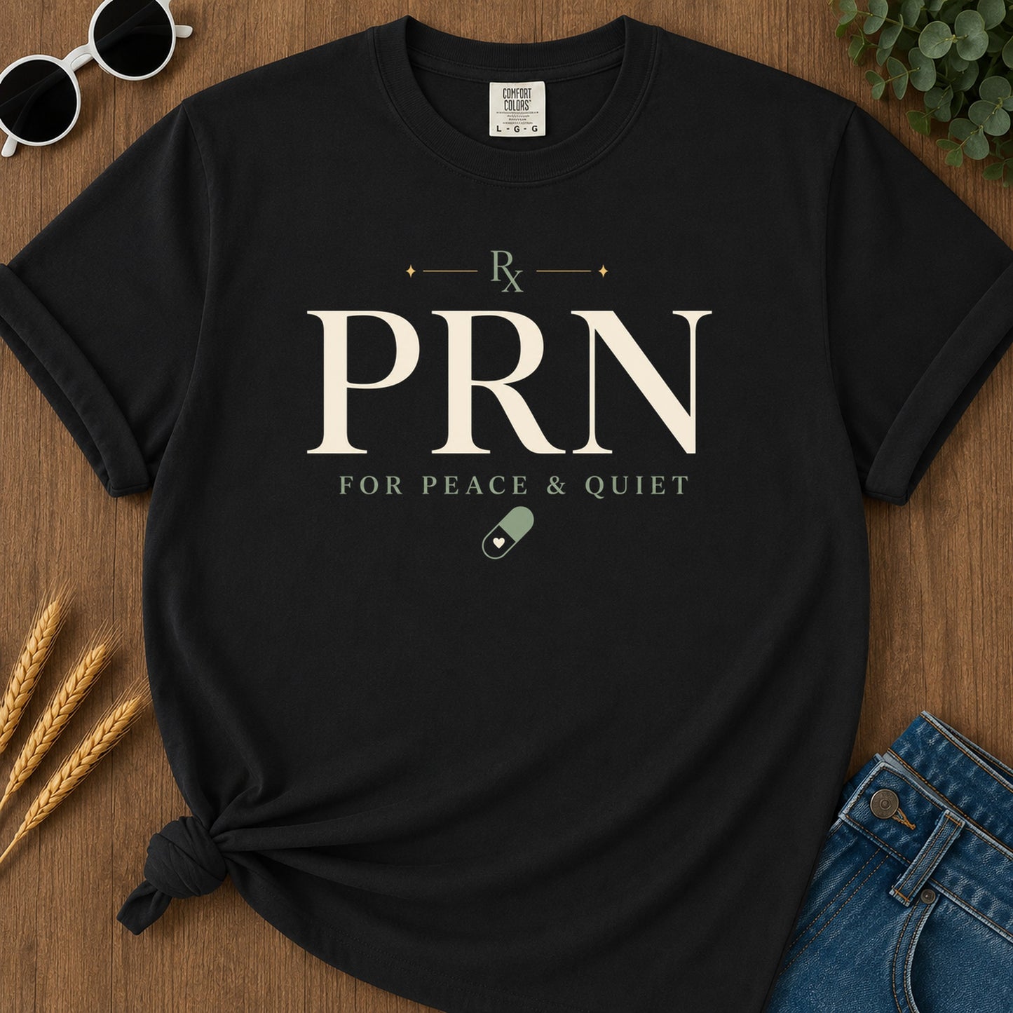 Prn Peace Quiet T-Shirt - Black Mockup