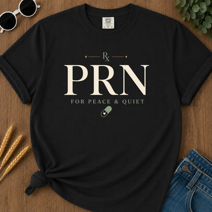 Prn Peace Quiet T-Shirt - Black Mockup