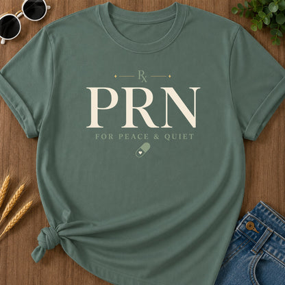 Prn Peace Quiet T-Shirt - Blue Spruce Mockup