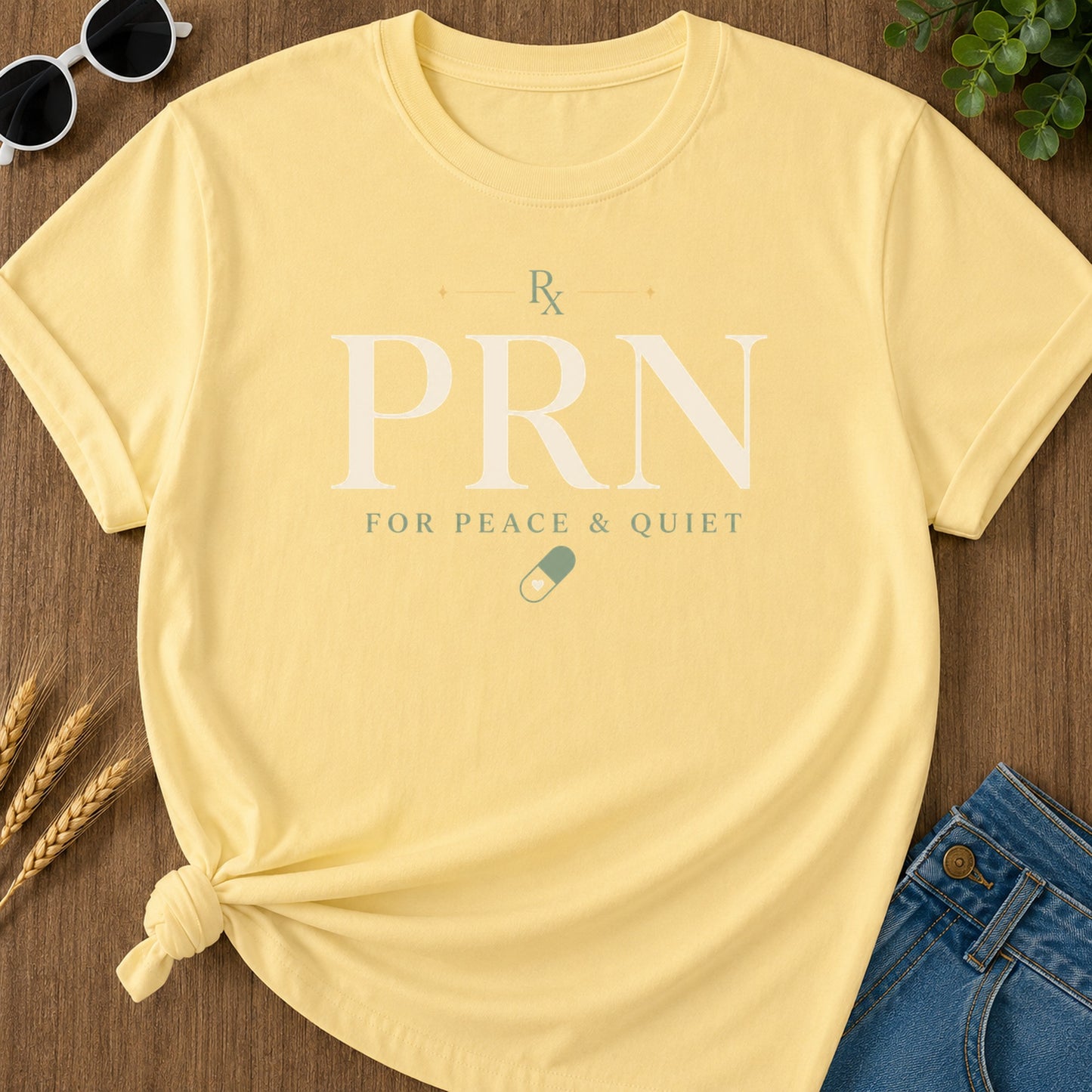 Prn Peace Quiet T-Shirt - Butter Mockup