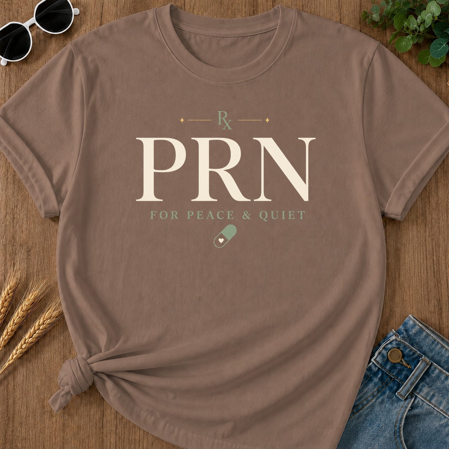 Prn Peace Quiet T-Shirt - Espresso Mockup