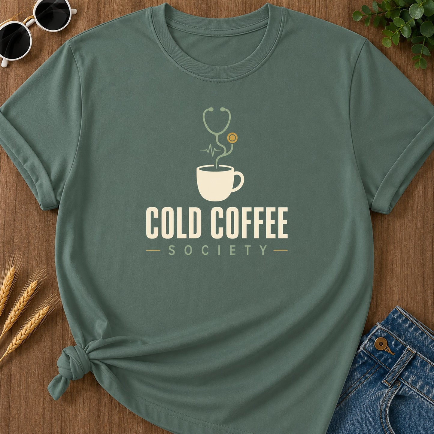 No Pulse No Problem 267 T-Shirt - Blue Spruce Mockup