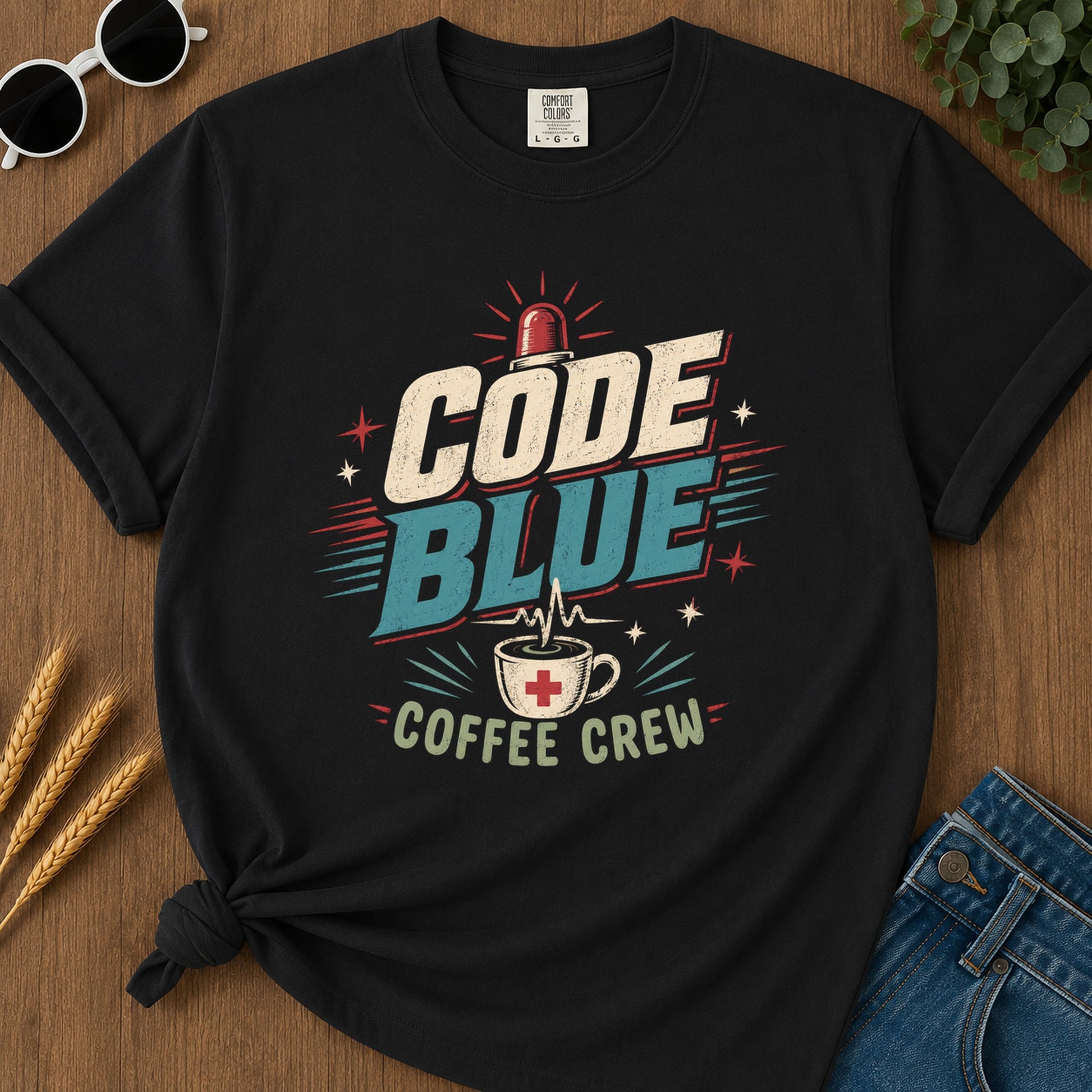 Cold Coffee Crew T-Shirt - Black Mockup
