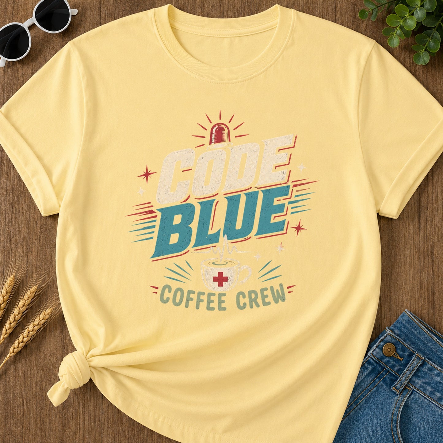 Cold Coffee Crew T-Shirt - Butter Mockup