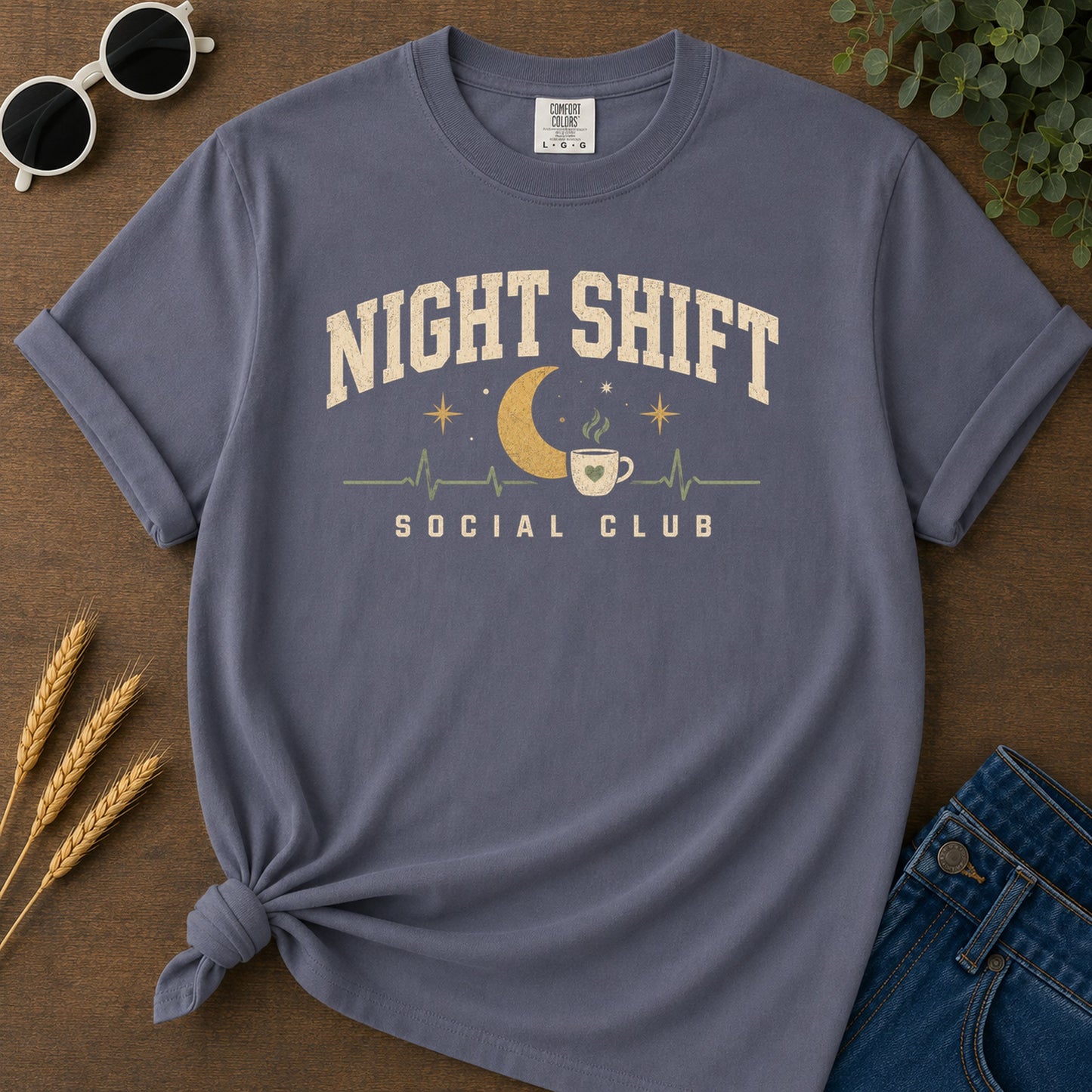 Code Blue Coffee T-Shirt - Navy Mockup