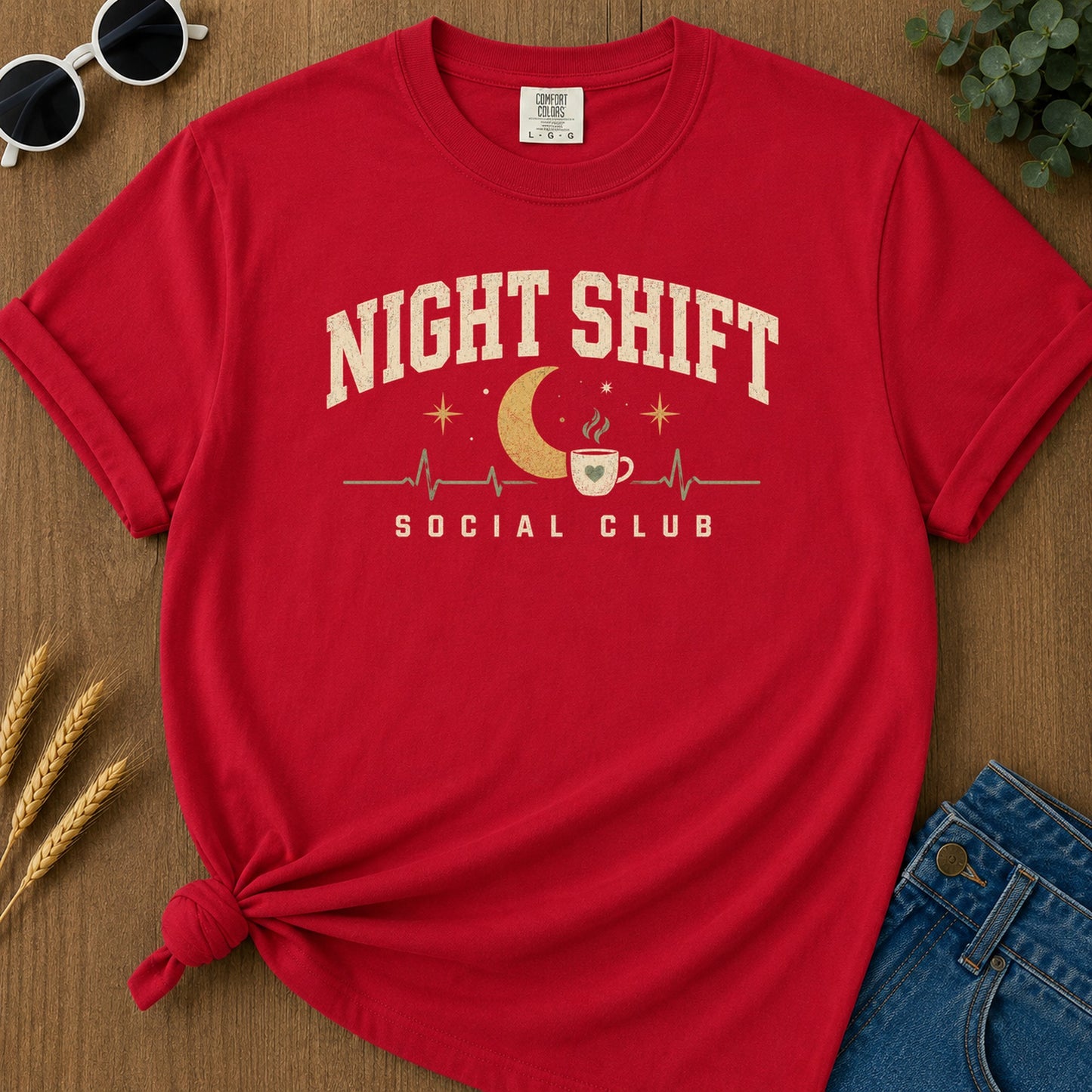 Code Blue Coffee T-Shirt - Red Mockup