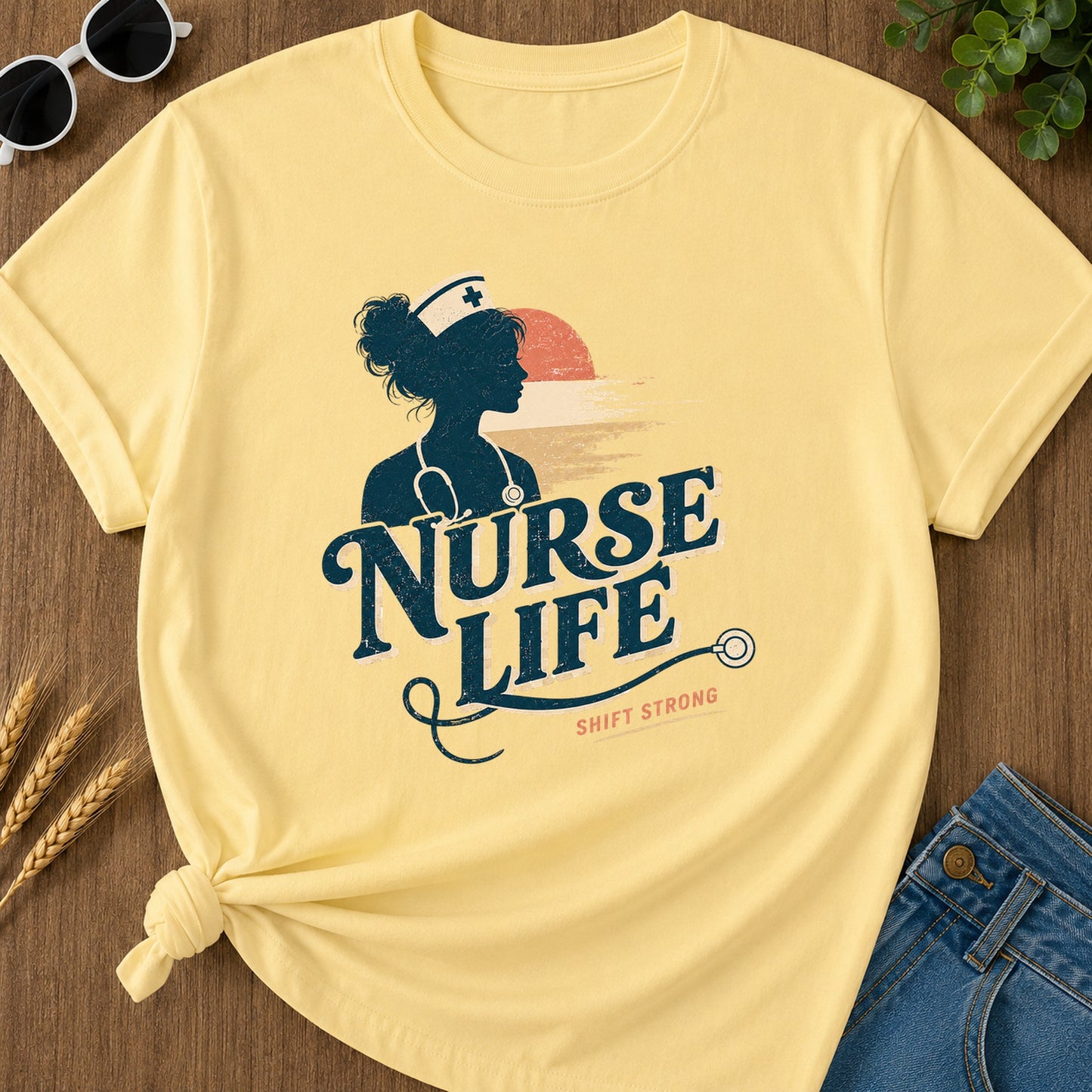 Shift Strong T-Shirt - Butter Mockup